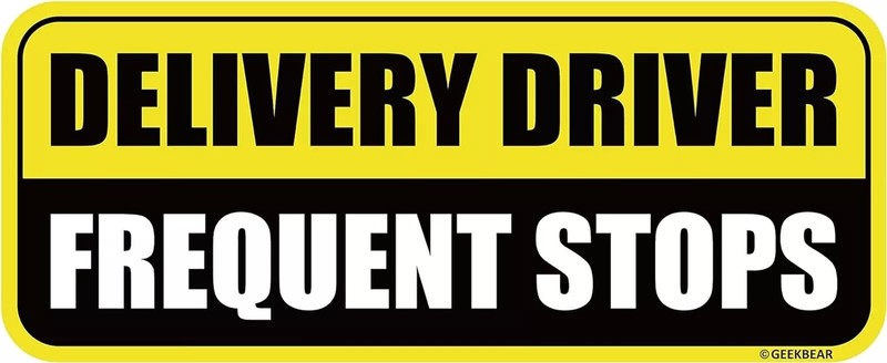 Delivery Driver Frequent Stops Car Magnet – Reflective, Weather-Resistant