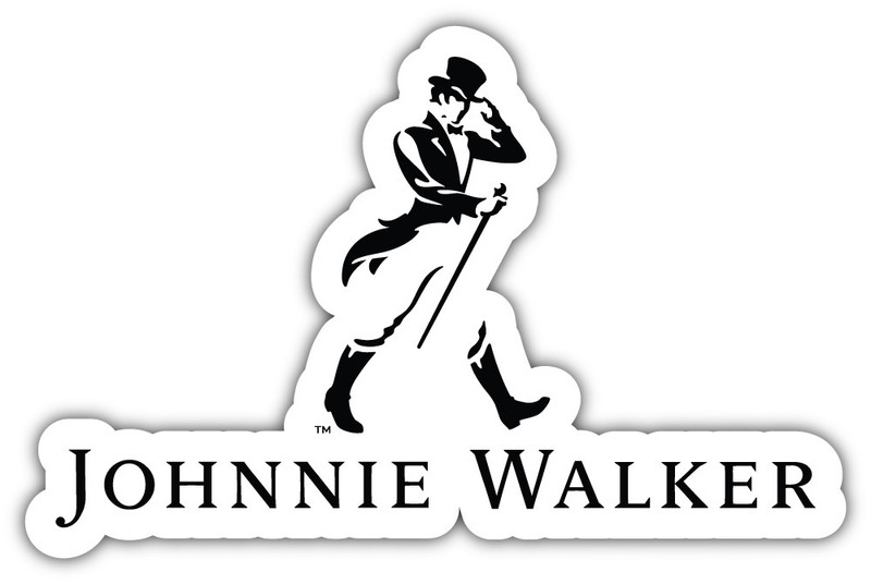 Johnnie Walker Logo Sticker Car Bumper Decal – 3”, 5”, 6” or 8”