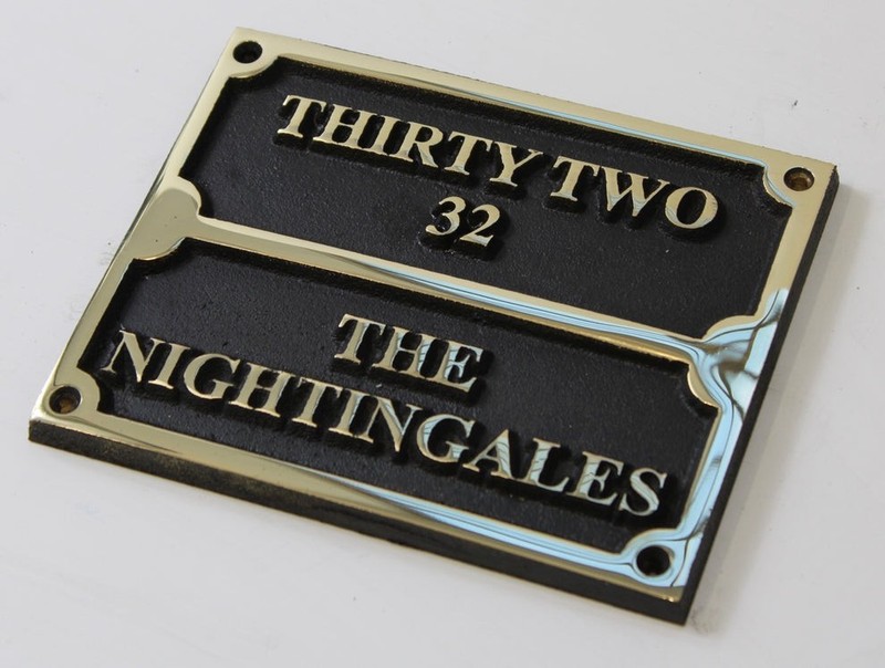 Custom Home Address Sign Brass Personalized House Number Street Plaque gallery