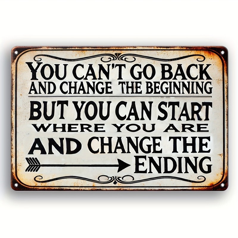 Vintage Retro Tin Sign Metal Plaque Inspirational Wall Art Positive Quote gallery