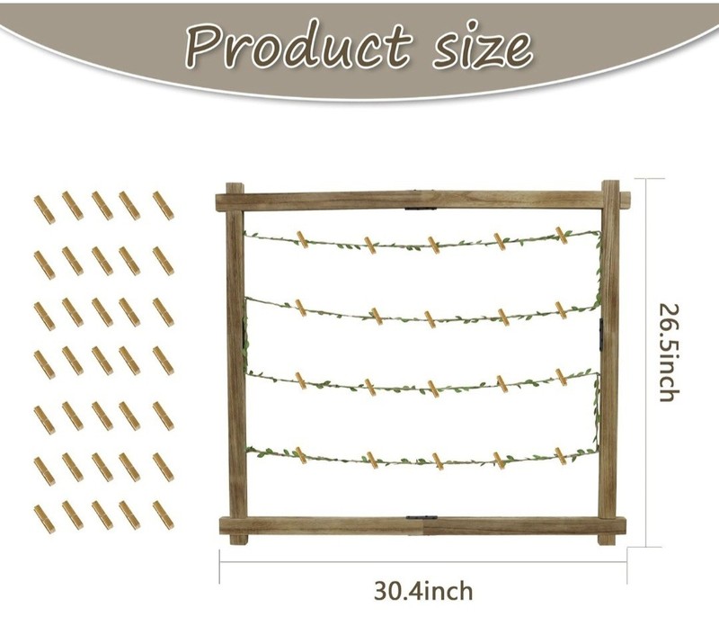 Wooden Photo Display Board With 35 Clips (A439) gallery