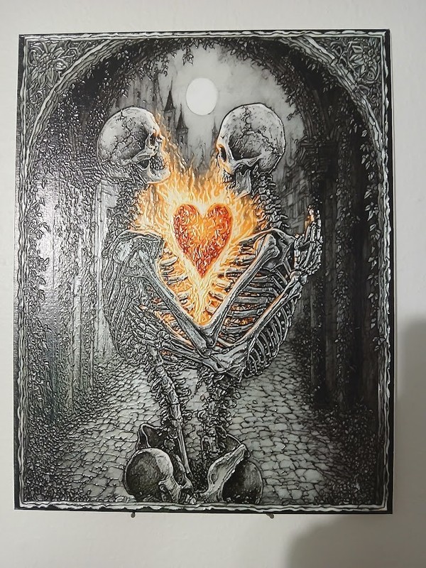 The Lovers Tarot Card Style Textured Decor 14×11 Canvas