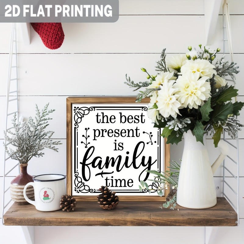 Holiday Family Time Flat Wooden Plaque Backyard Patio Christmas Outdoor Decor gallery