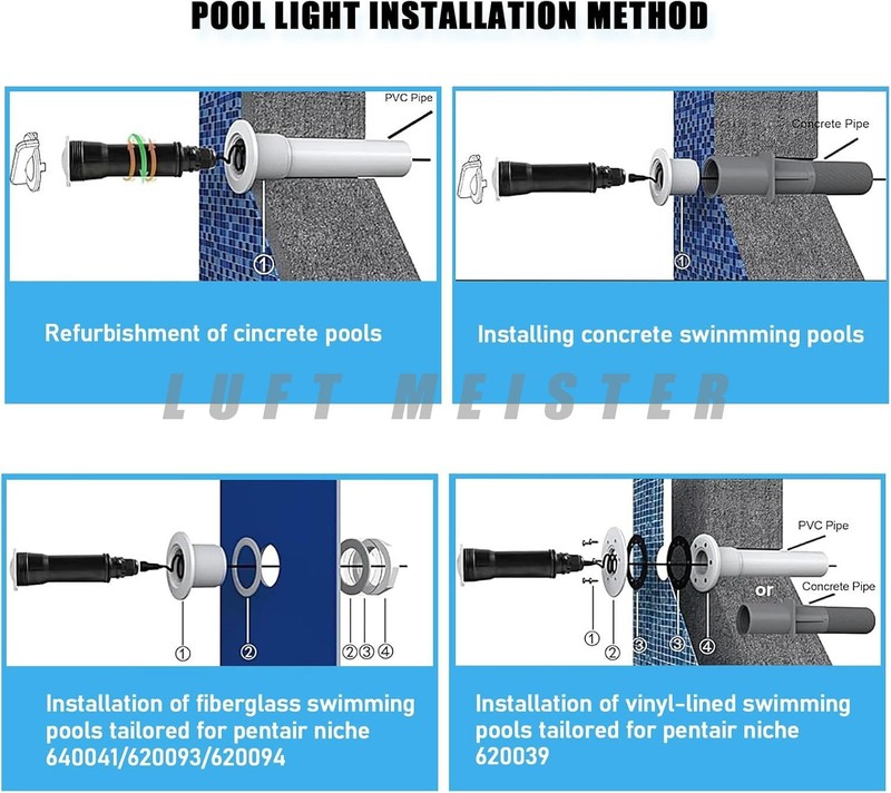 FC-PC55 1.5" RGB Pool Light For Inground Pools 12V 18W 7 Color 50ft Cord LED NEW gallery
