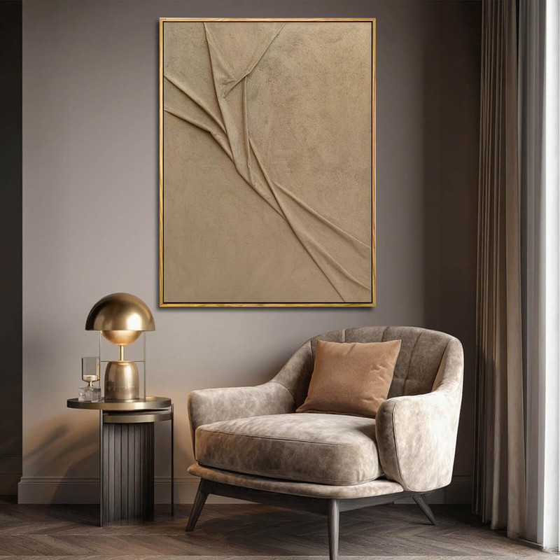 Large Framed Brown Abstract Canvas Art 36x48 for Modern Home Decor gallery
