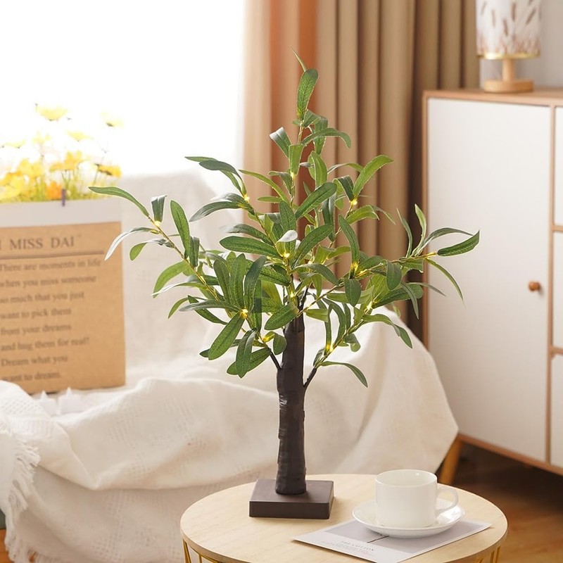 2FT Light Up Artificial Olive Tree with LED Lights, Battery or USB Powered gallery