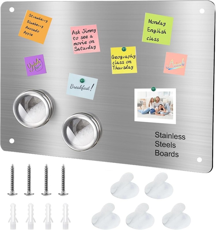 Versatile Iron Alloy Magnetic Bulletin Board 12.5" x 8.6" - Easy Installation gallery