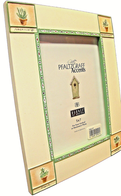 Naturewood Herb Corners 5×7 Photo Frame~Burnes Of Boston Pfaltzgraff Accents Q15
