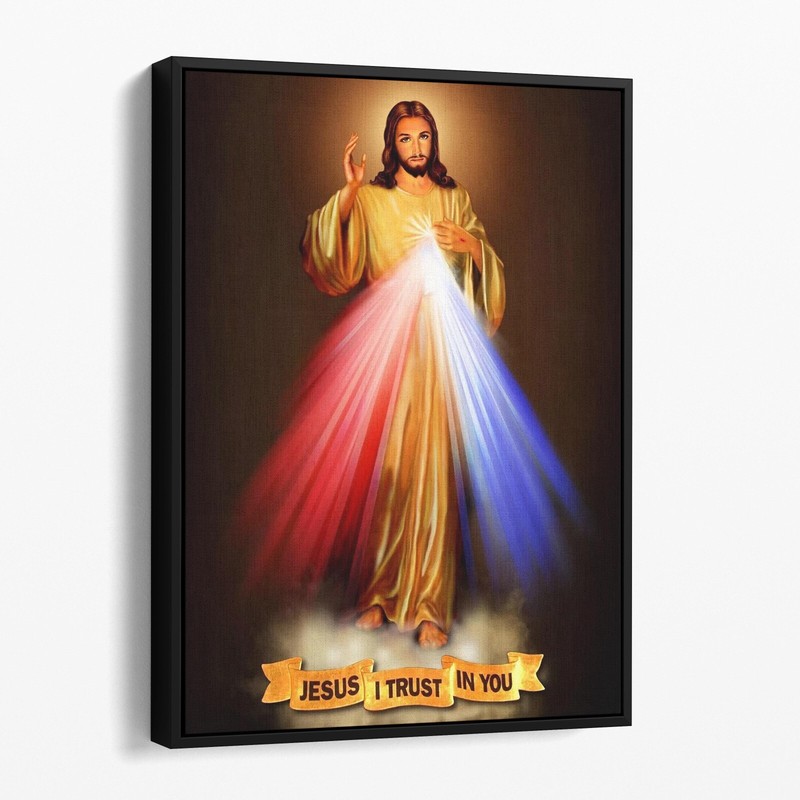 Jesus I Trust In You – Divine Mercy Christian Bible Canvas Print Wall Art
