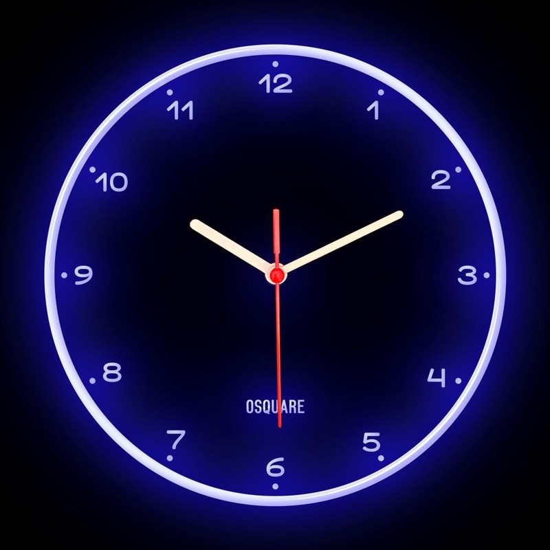 OSQUARE Minimalism North European Modern Interior Design Flexible Neon Clock 10" gallery