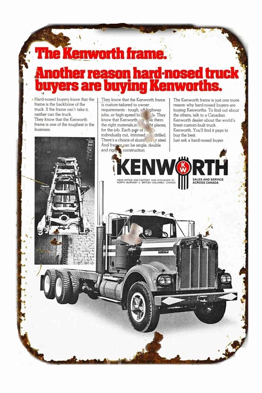 1979 Semi Truck Kenworth Vintage Advertising All Metal Tin Sign 8 x 12