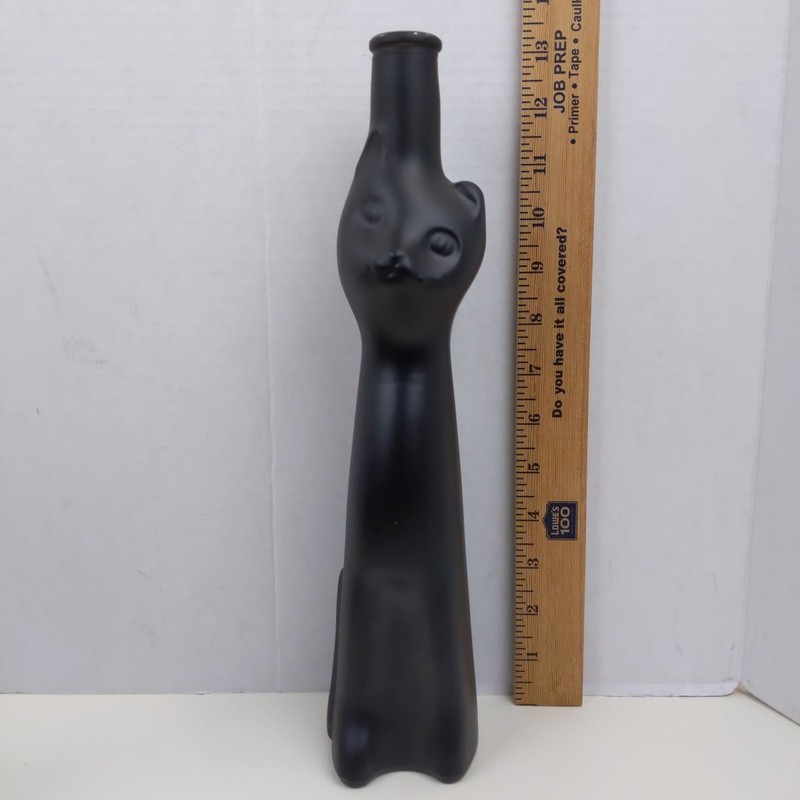 Mosel Riesling Qualitatswein Black Cat Bottle Empty Collectible Wine Decanter