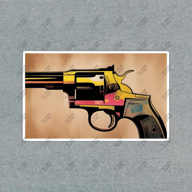Bold Vibrant Revolver Art Print Modern Digital Design Pop Culture #8280