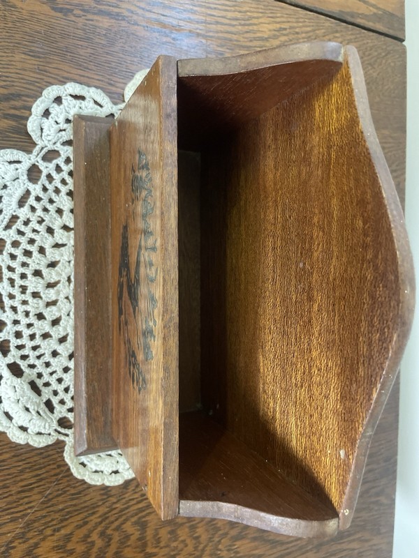 Vintage 1960’s Hand Crafted Wooden Letter Holder Desk Top Style Caddy Organizer gallery