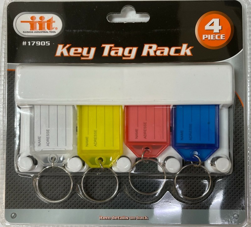 Key Tag Rack Holder Multi Key Chain Ring With 4 Color Tags Altocraft USA