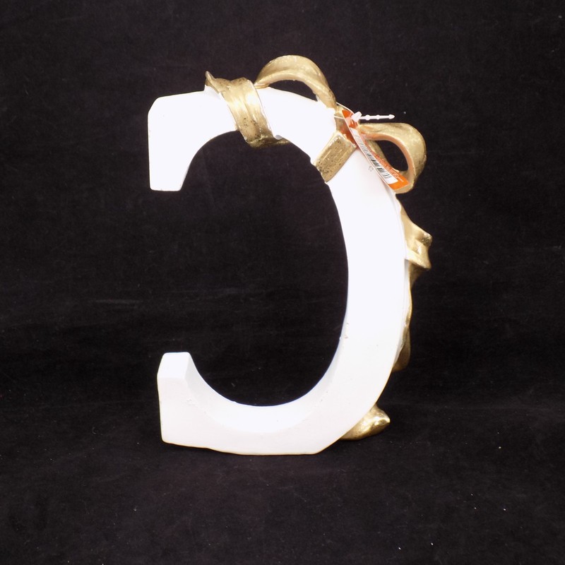 Ashland Fall Blush Romance Table Decor Letter C Free Standing White Gold 7.75" gallery