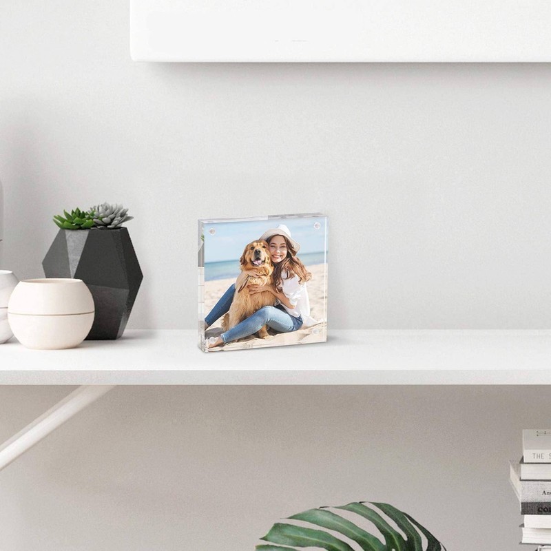 Acrylic Picture Frame Magnet Double Sided 12+12MM Plexiglass Clear 4x6 5x7 8x10" gallery