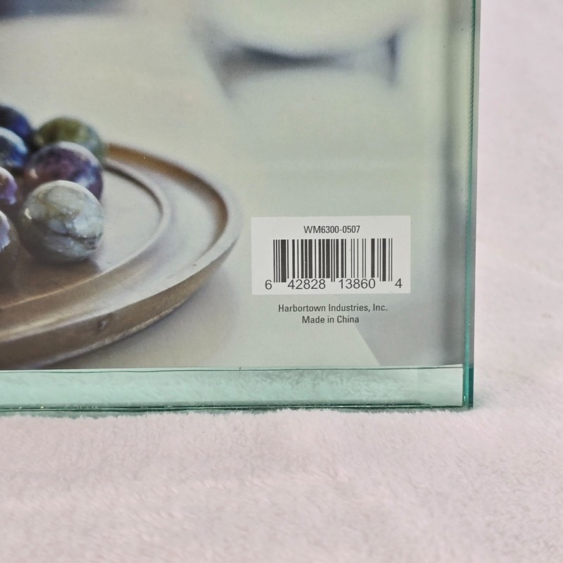 Frameless Modern Glass Photo Frame Holds 5x7 Freestanding Thick Heavy 3 lbs gallery