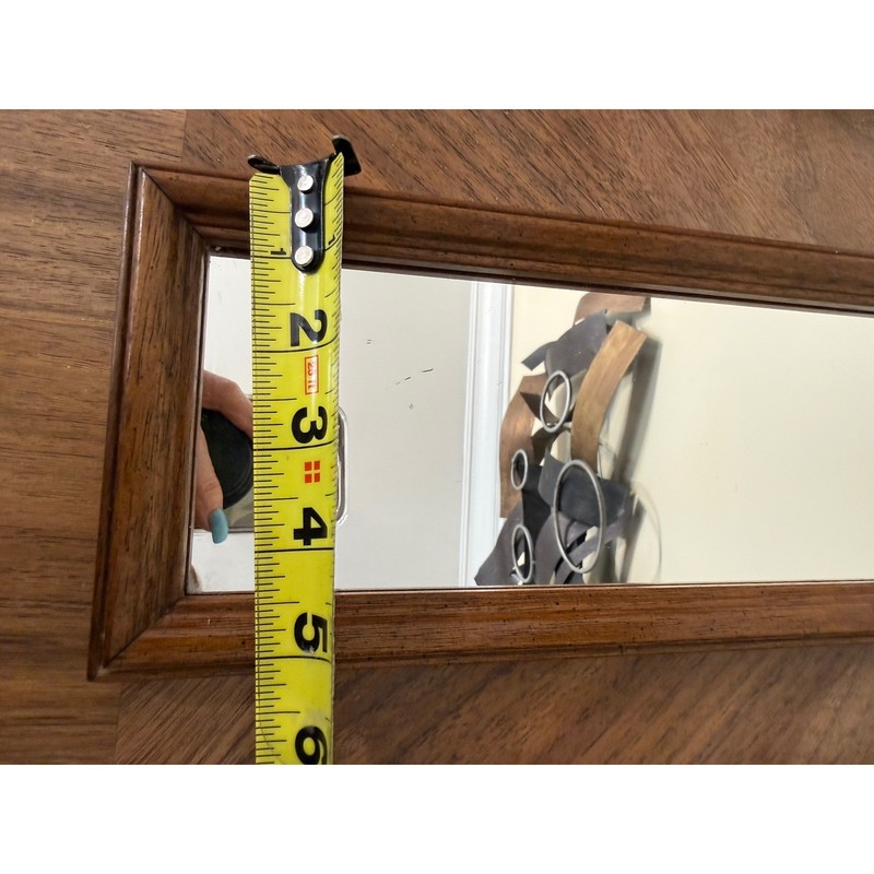 Vintage Wood Framed Rectangular Wall Mirrors Set of 2 Mid Century Modern Style gallery