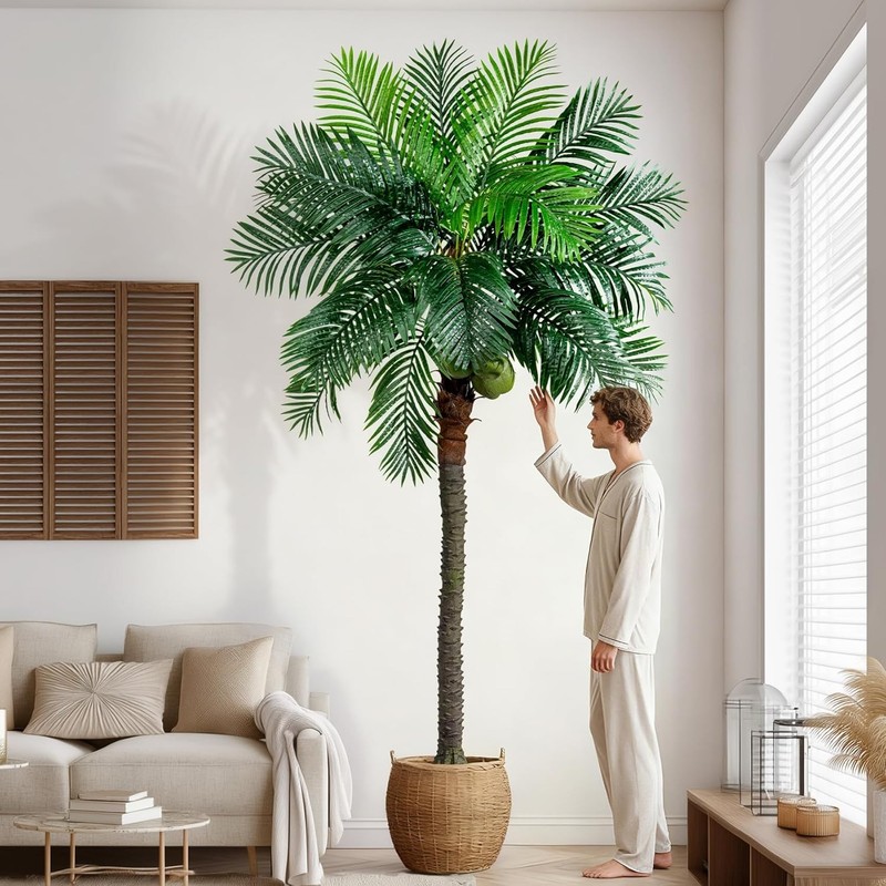 9FT Artificial Palm Tree Faux Tropical Phoenix Tree Indoor Outdoor Decor