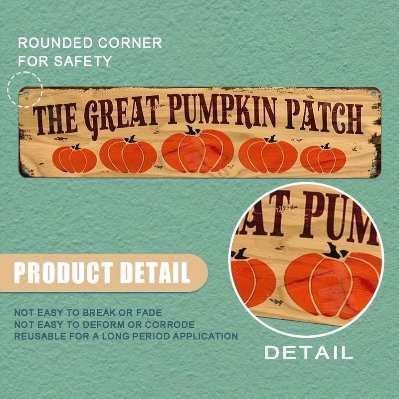 Vintage Pumpkin Patch Metal Sign Rustic Farmhouse Decor for Thanksgiving Autumn gallery