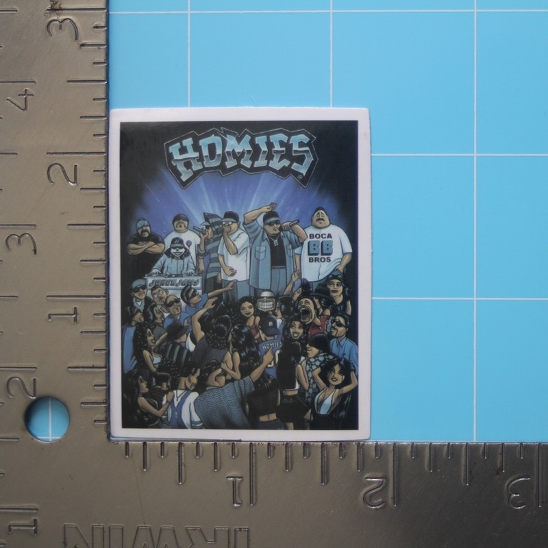Homies Sticker (SMILEY, CHANGO, TINY) Chicano Gangster Lowrider, Gloss PVC Decal