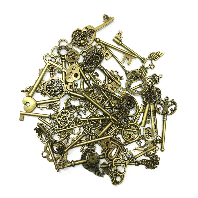 Mixed Skeleton Keys Crown Shape Heart Shaped Birthdays Gift Bracelet Pendant