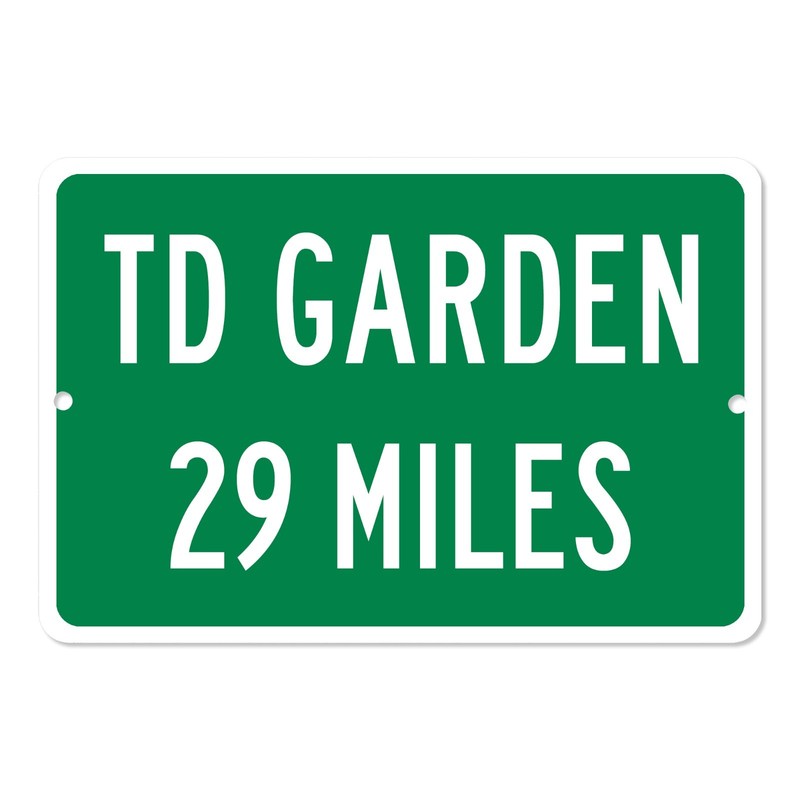TD Garden Custom Distance Mileage Sign Boston Celtics Basketball Fan Gift