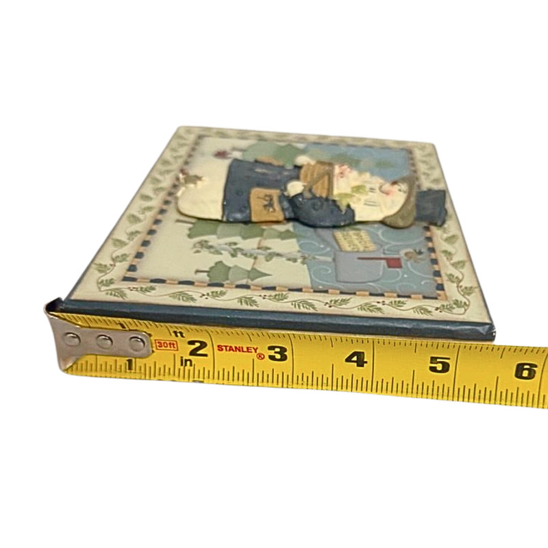 Vintage Christmas Snowman Wall Plaque Gift Box Cover 3D Resin Holiday Primitive gallery