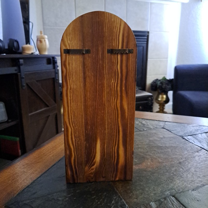 Oval Wooden Wall Vase.Two Wall Hangers On Back.Etched Oval Carvings On Front. gallery