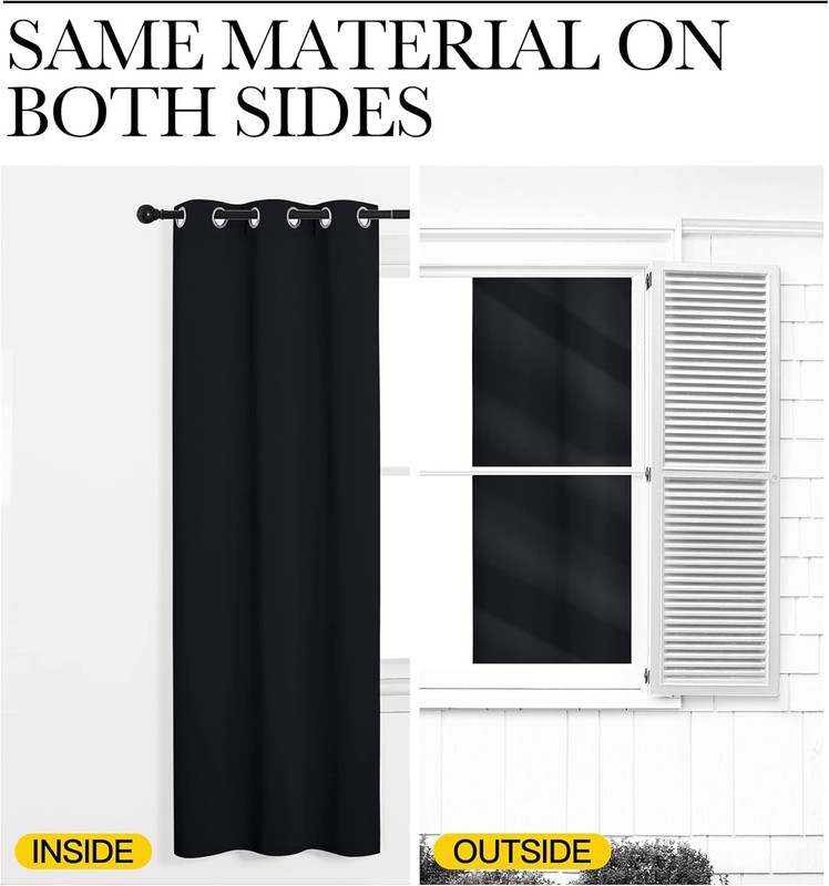 Bathroom Blackout Thermal Curtains and Drapes, 2 Panels, 42 inches Wide by 78 gallery