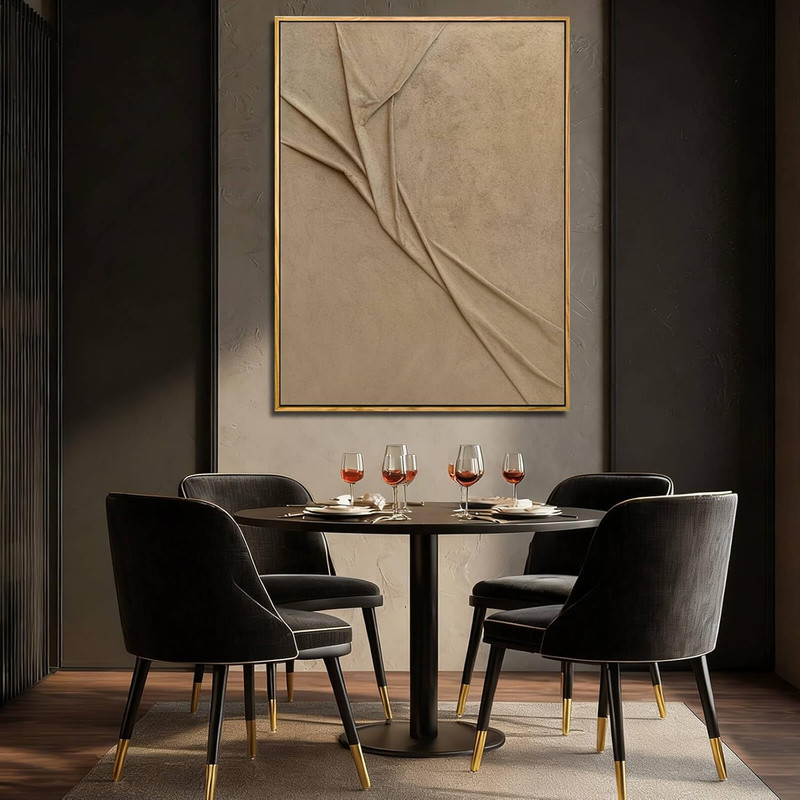 Large Framed Brown Abstract Canvas Art 36x48 for Modern Home Decor gallery