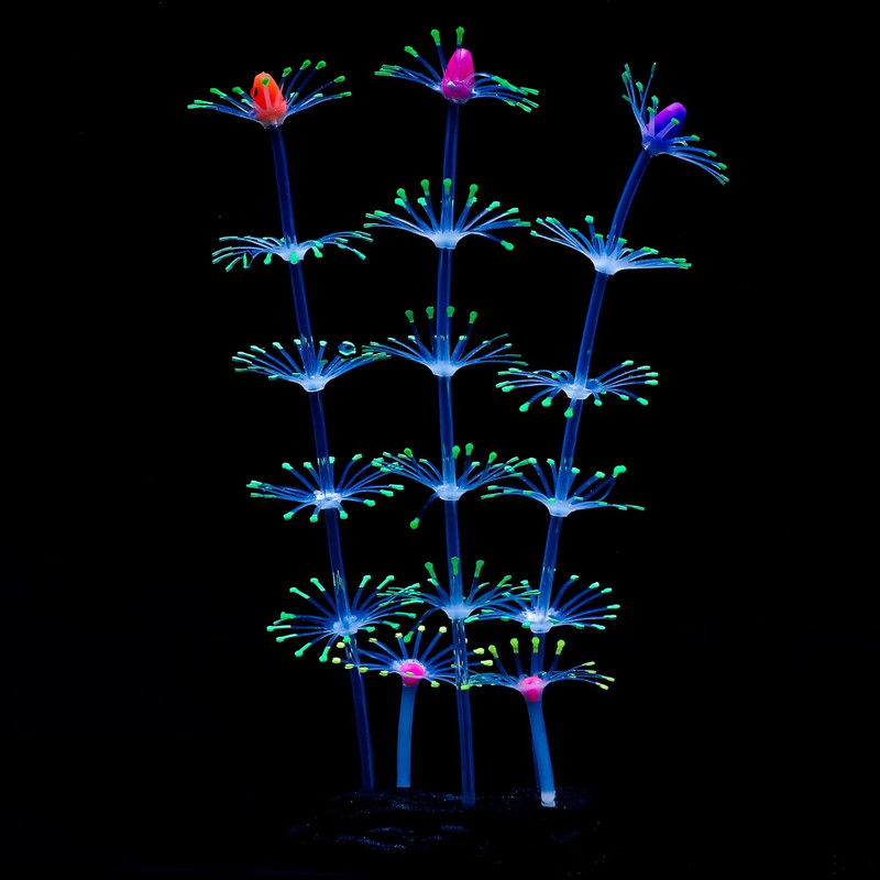 Strip Coral Plant Ornament Glowing Effect Silicone Artificial Decoration for Fis