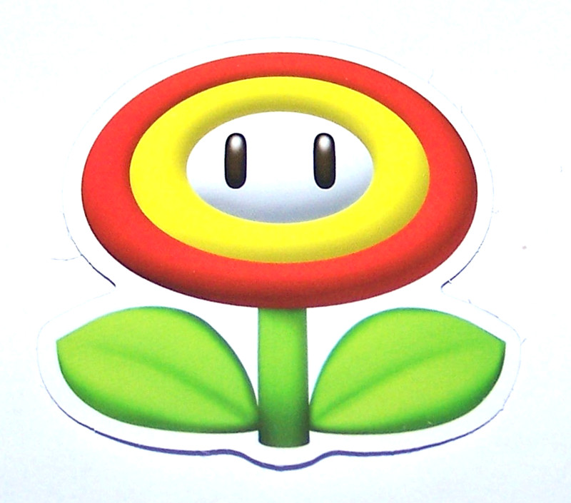 Super Mario Bros Cut Sticker Decal Movie Nintendo Video Game FIRE FLOWER
