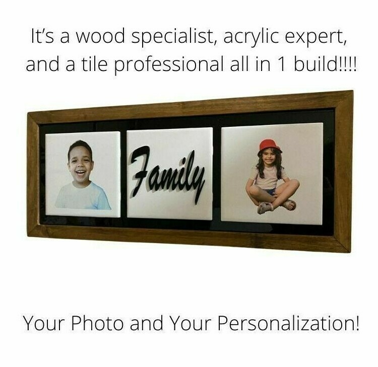 Personalized Wood Frame Tiles Design Your Photos & Names Wall Hanging Wall Decor