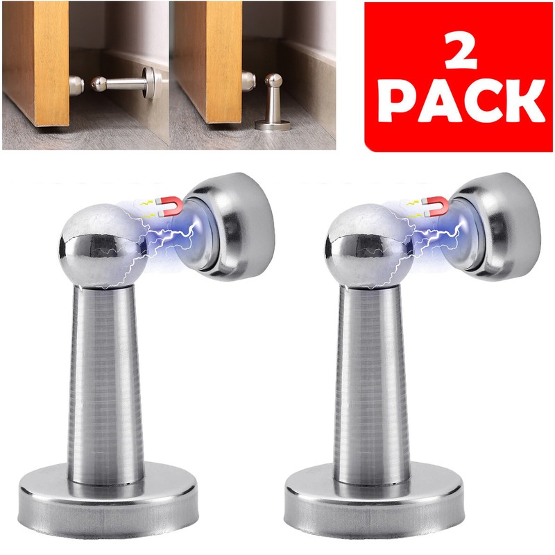2-PACK Magnetic Door Stop Holder Home Safety Stopper Office Fitting Screws Catch