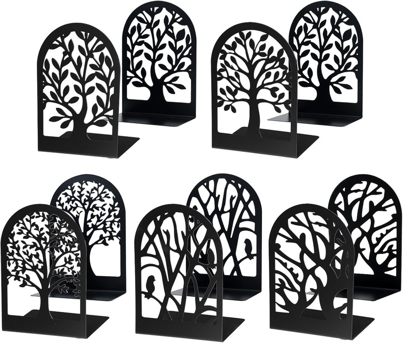 Black Heavy Duty Metal Bookends Book Ends L-shaped Stationery Bookend Holder gallery