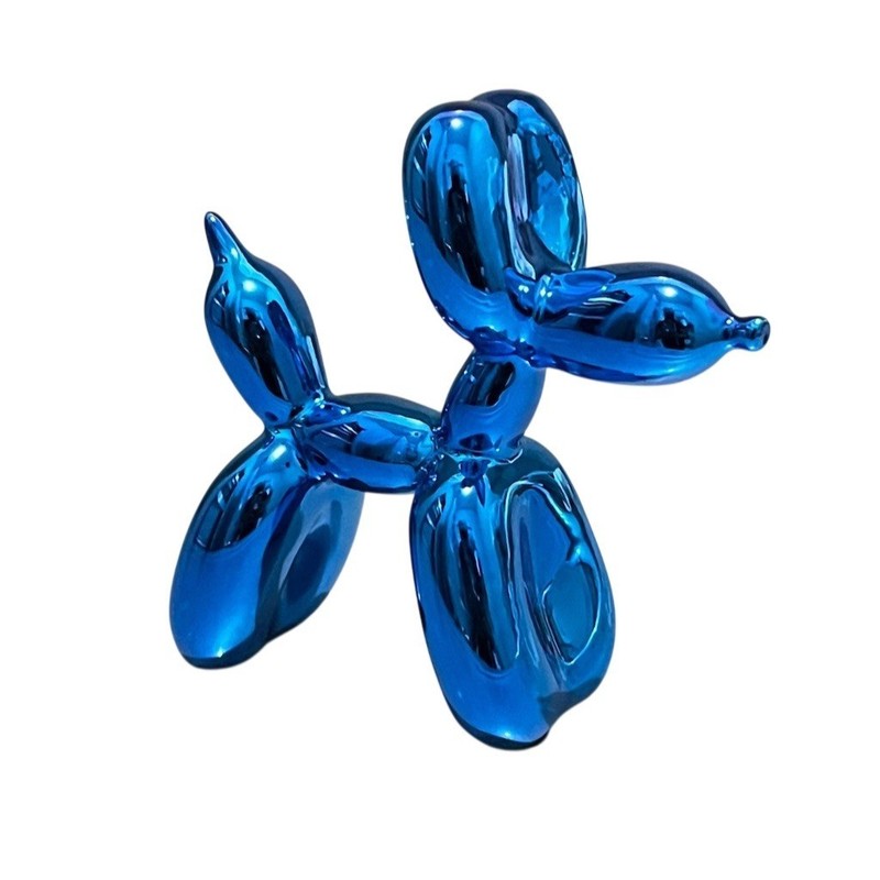 Y2k Resin Balloon Dog Figurine Blue Decor Statuette Modern Pop Art Desk Gift