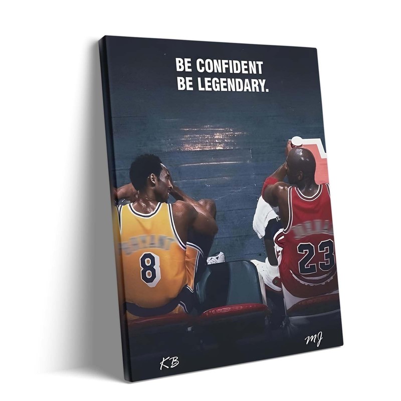 Kobe Bryant Canvas Wall Art Decor – Lakers No. 8 and Michael Jordan No. 23 Be…