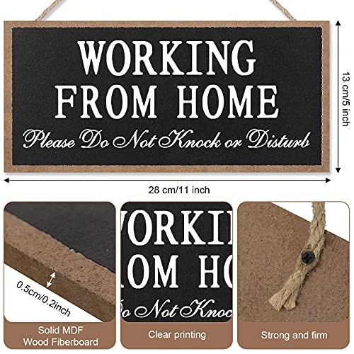 Maity Working From 11 X 5 Inches Black White Wood Modern 1 Count gallery
