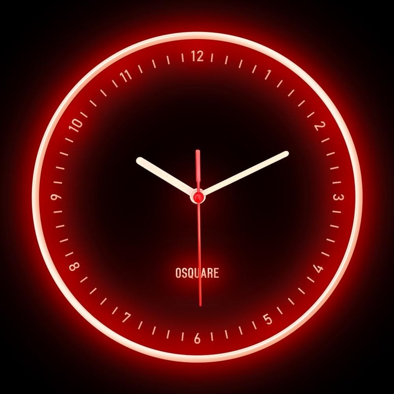 OSQUARE Minimalism North European Modern Interior Design Flexible Neon Clock 10" gallery