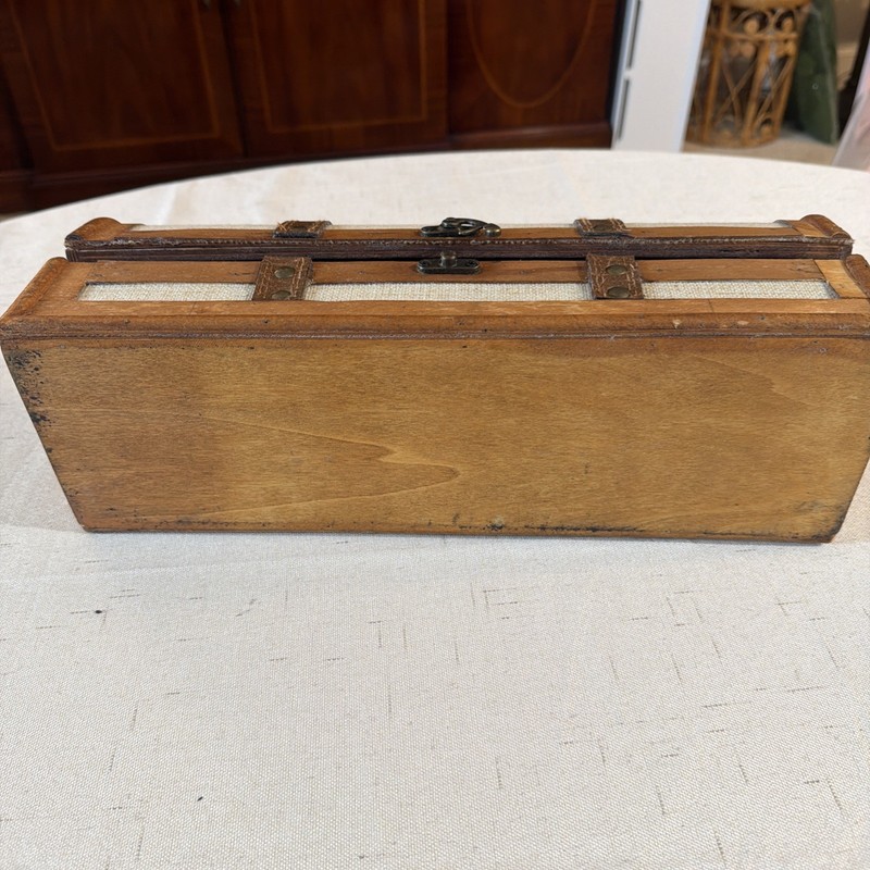 Wood And Metal Storage Basket, 13x5x4” With Metal Latch & Misc Incense Sticks gallery