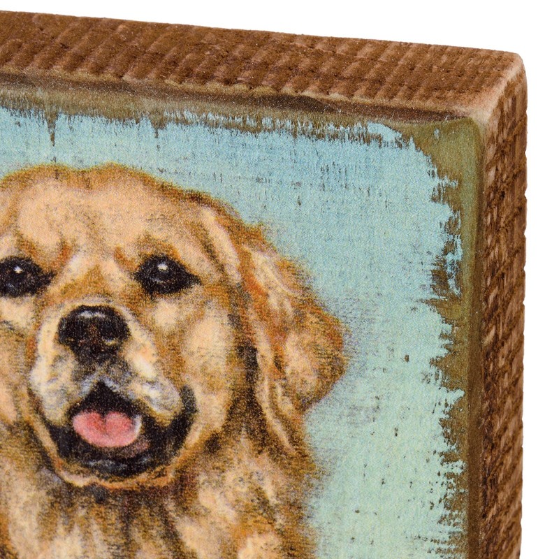Primitives by Kathy Golden Retriever Block Sign Home Decor Tier Tray Dog Gift gallery