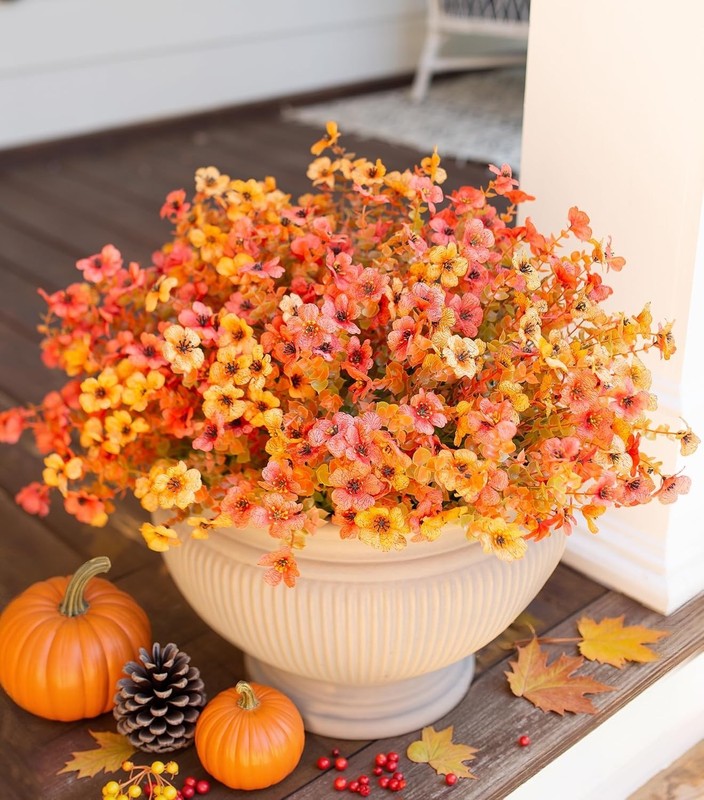 Vibrant 12-Pack Faux Daisy Flowers with Eucalyptus - Indoor and Outdoor Decor gallery
