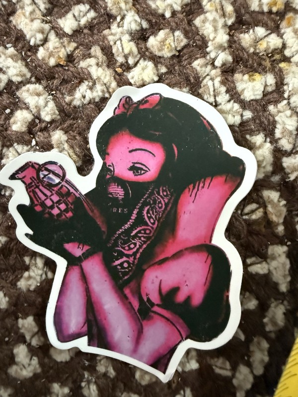 Snow White & The Seven Dwarfs Laptop Sticker Twisted Black Grenade Bad Sno Decal