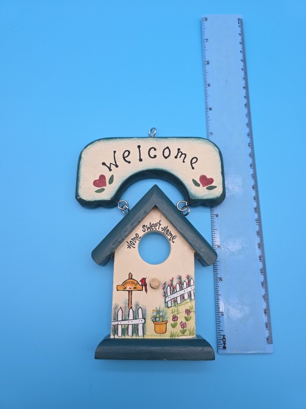 Handmade And Painted Welcome Home Sweet Home Hanging Wood Decor 7in' gallery