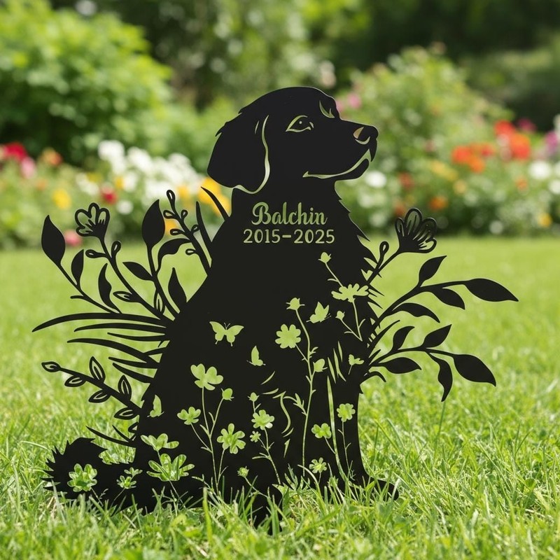 Custom Dog Memorial Stake – Personalized Pet Grave Marker & Garden Decor