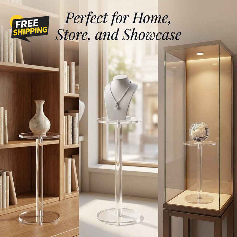 round Acrylic Display Stand, Premium Clear round Riser Stands, Set of 3 gallery