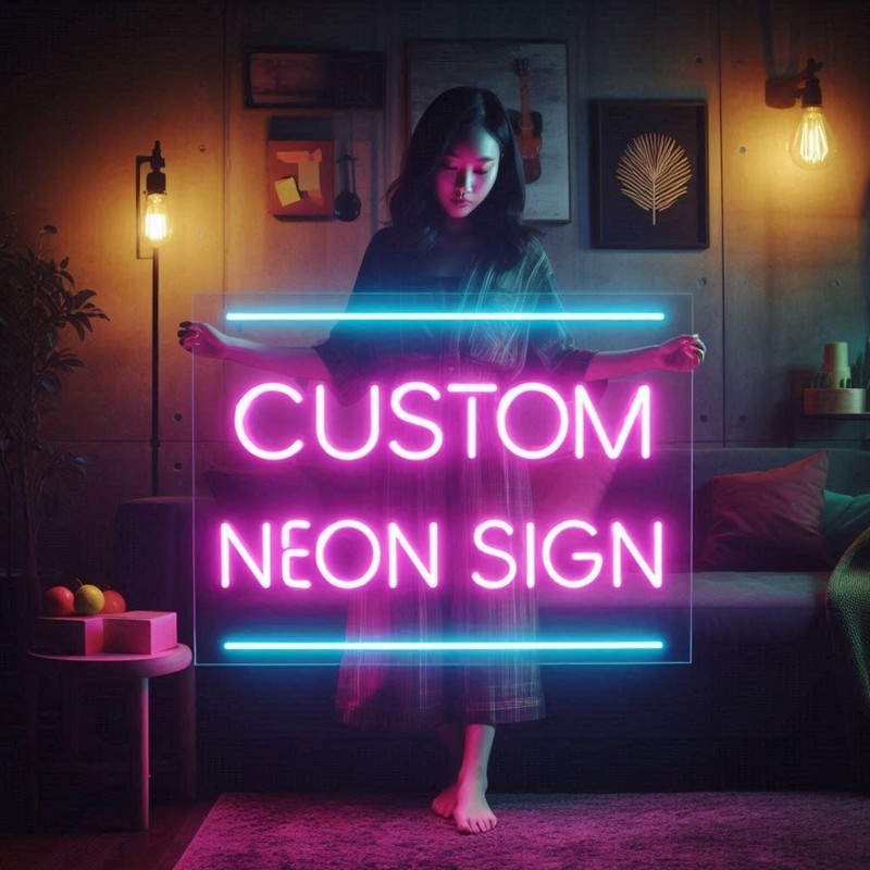 Personalized LED Business Logo Neon Sign, Custom UV Printing Acrylic Sign