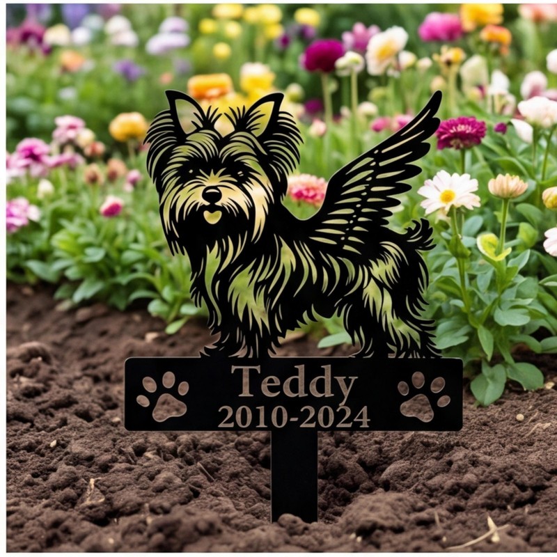 Yorkie Memorial Stake Personalized Metal Garden Pet Loss Sympathy Gift gallery